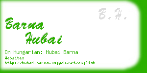 barna hubai business card